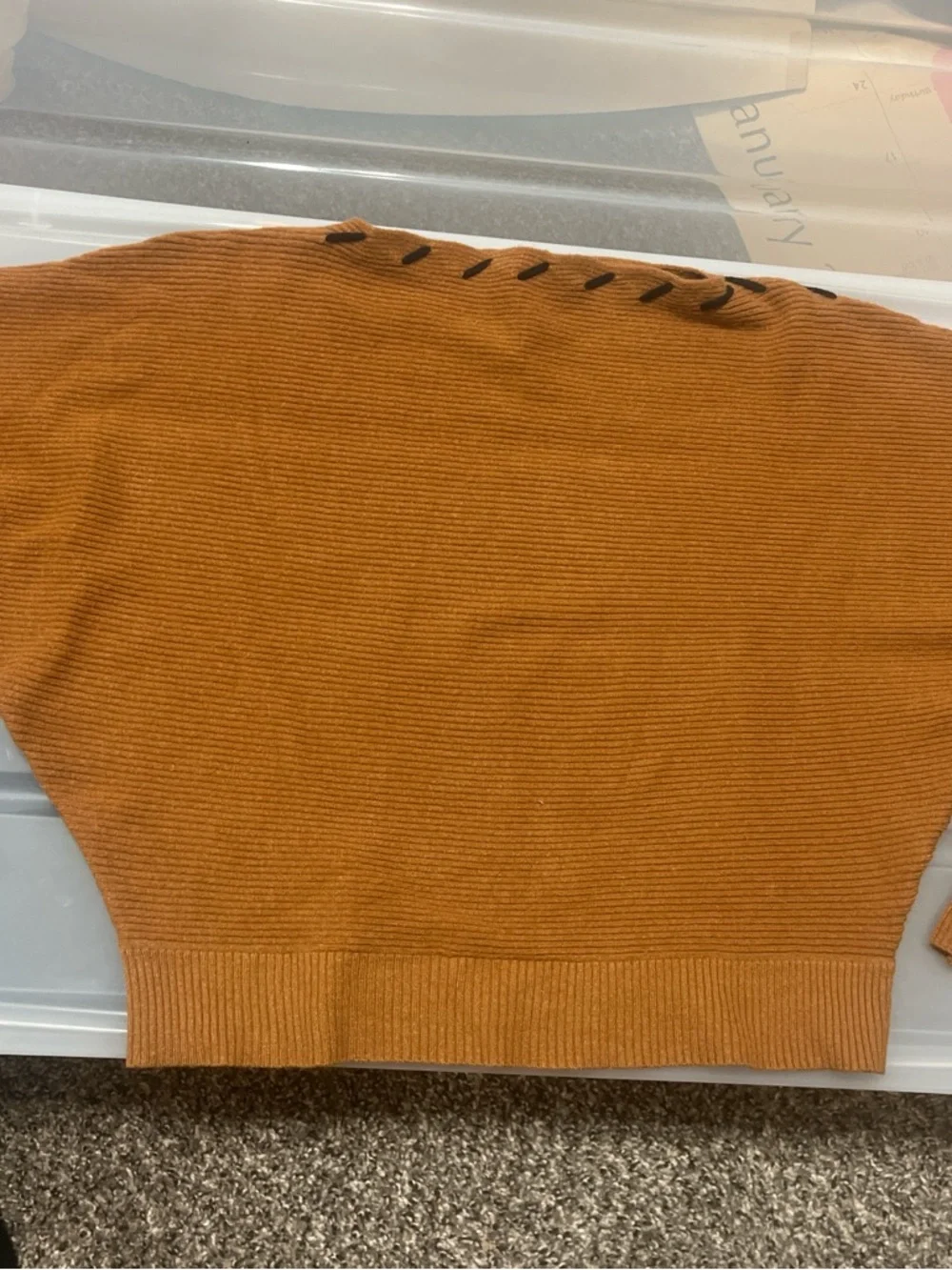 Rust Brown Ribbed Knit Top - Picture 2 of 3